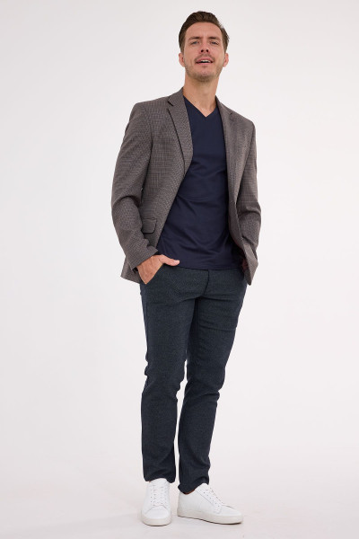 Marynarka Męska Wełna Wzór Krata