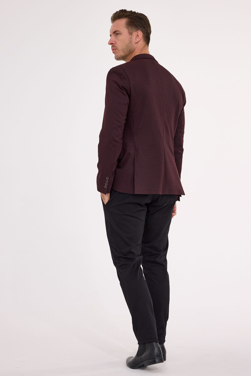 Bordowa marynarka męska dzianina | Villaro