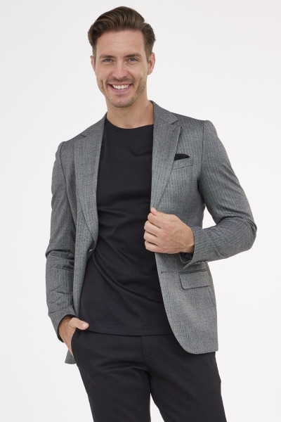 Szara marynarka męska wzór jodełka | Villaro
