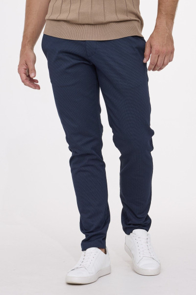 Granatowe Spodnie Męskie Chinosy Struktura