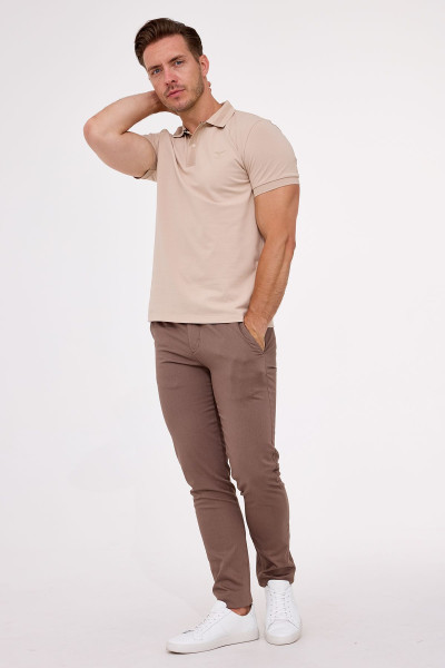 Brązowe Spodnie Męskie Chinosy