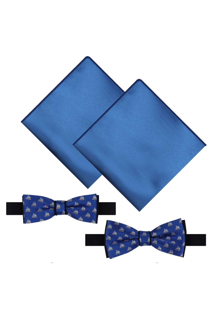 Zestaw granatowych much Villaro ADAM COLLECTION dla Taty i Syna