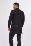 Czarny płaszcz męski Villaro dyplomatka z wełny z tyłu