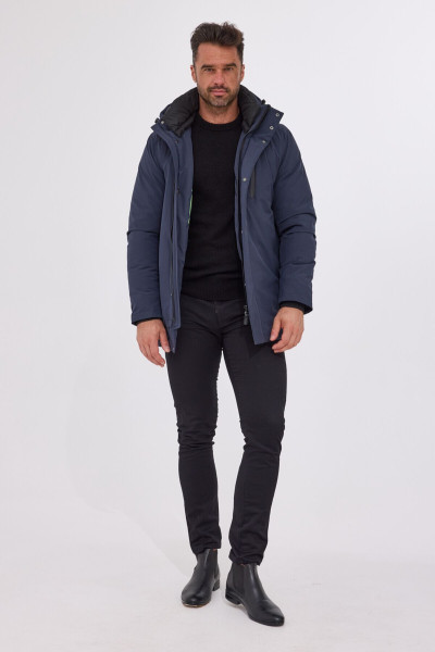 Granatowa Kurtka Męska