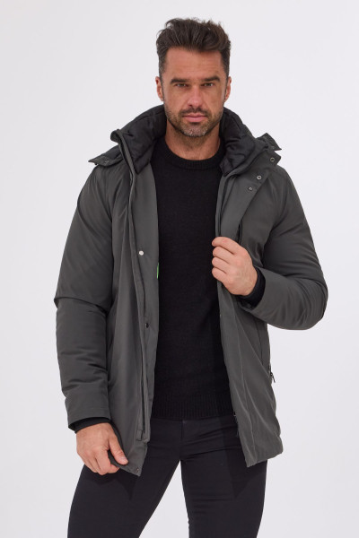 Zielona kurtka męska – dłuższa, lekka, odporna na zagniecenia | Villaro