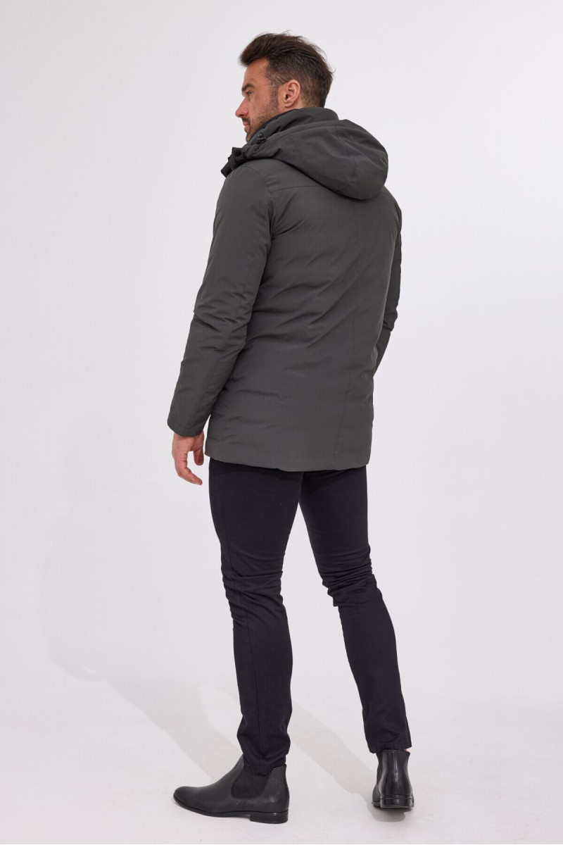 Zielona kurtka męska – dłuższa, lekka, odporna na zagniecenia | Villaro