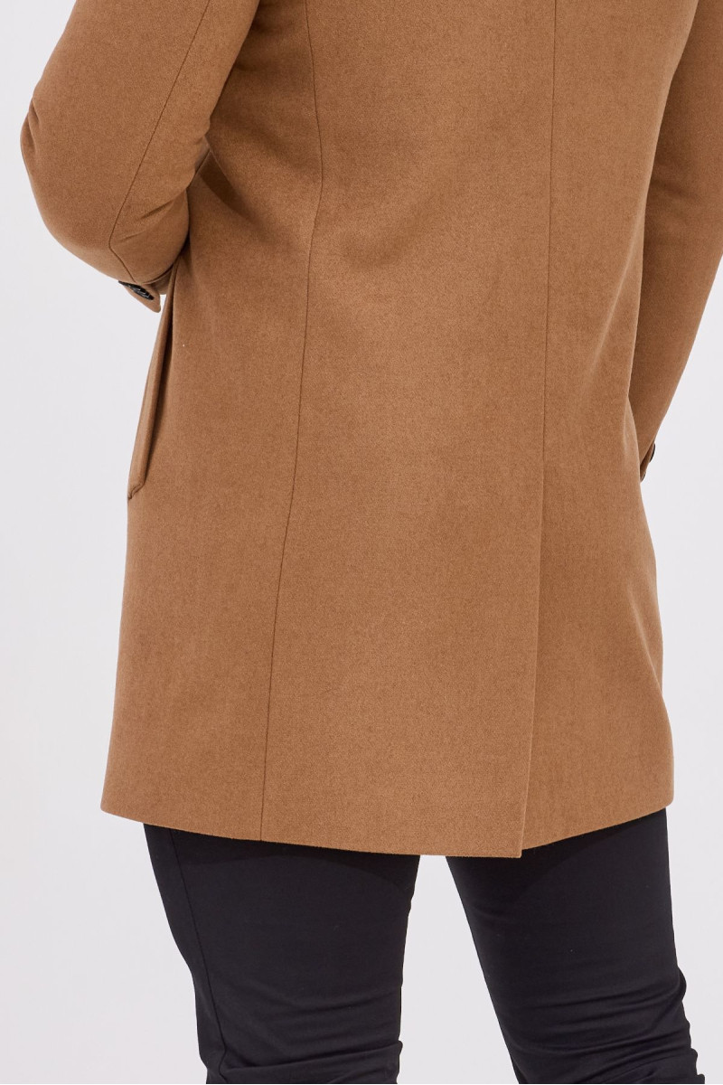 Kamelowy płaszcz męski wełna | Villaro