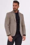 beżowa marynarka męska VIMONTE wełna z jedwabiem slim fit