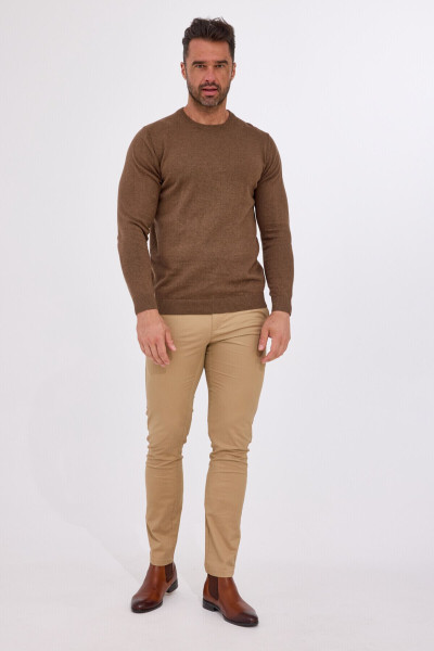 Brązowy Sweter Męski