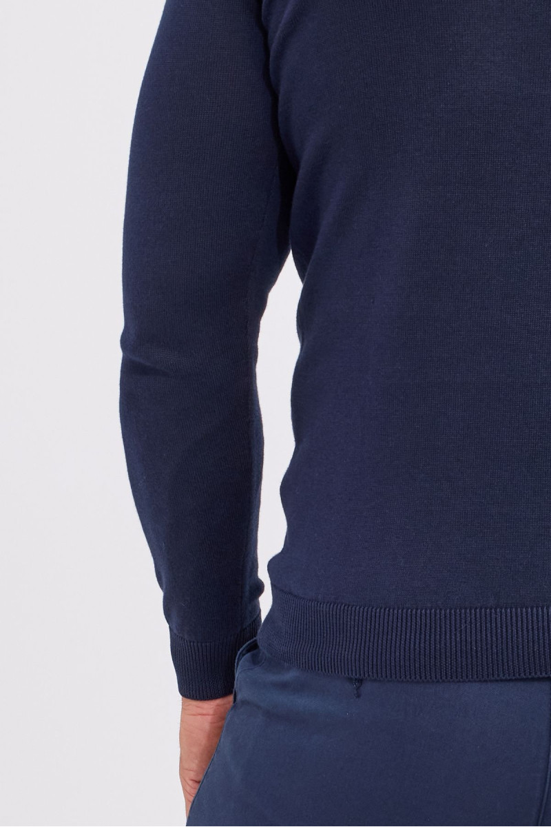 Granatowy sweter męski półgolf | Villaro