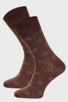 Brązowe skarpety męskie Villaro wzór