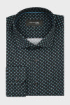 Czarna koszula meska we wzor geometryczny | Villaro