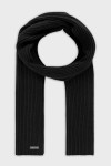 Czarny szalik męski Villaro – prążkowany wzór