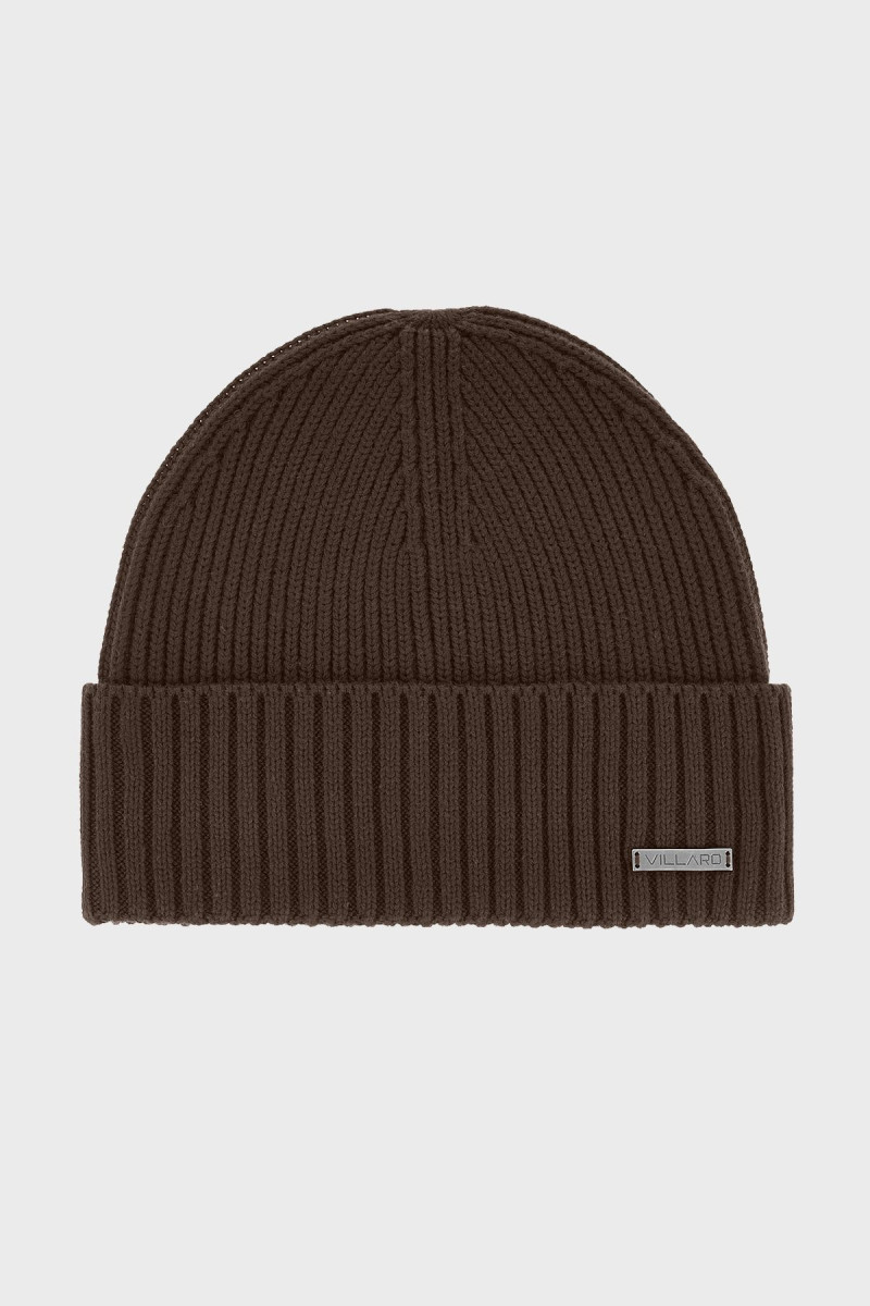 Brązowa czapka męska Villaro – prążkowana i ciepła na zimę | Villaro