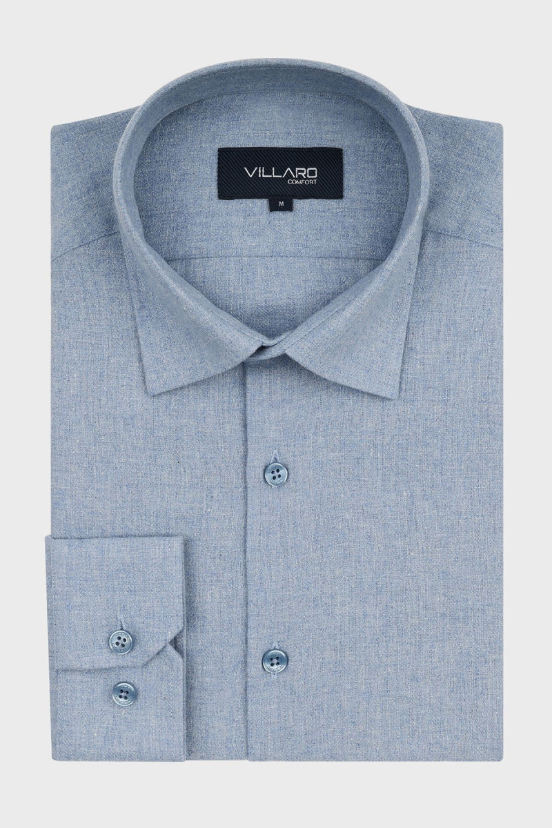 Niebieska koszula męska flanela | Villaro