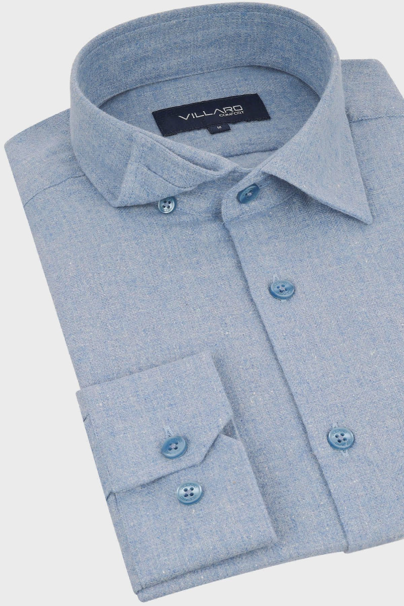 Niebieska koszula męska flanela | Villaro