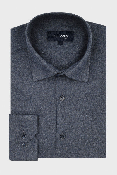 Granatowa koszula męska flanela | Villaro