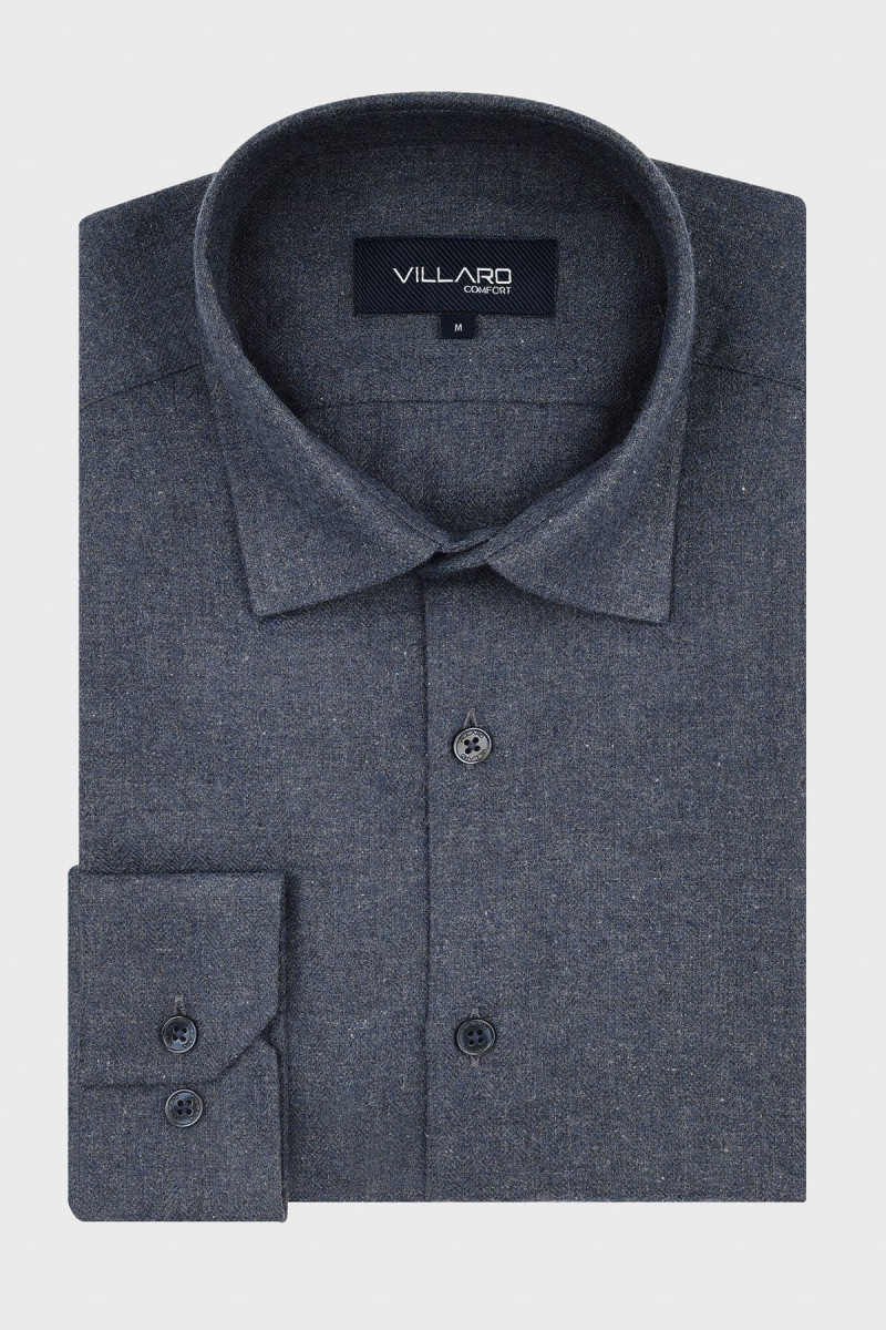 Granatowa koszula męska flanela | Villaro