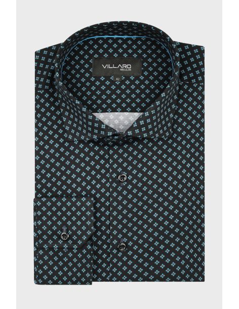 Zestaw Czarna Koszula ze Wzorem i Krawat