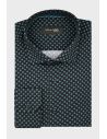 Koszula czarna męska wzór geometryczny błękitny
