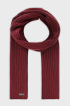 Bordowy męski szalik VILLARO z prążkowanej dzianiny, elegancki i ciepły.