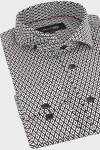 Koszula męska wzór geometryczny – satynowa, Slim/Regular | Villaro