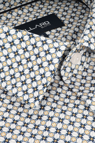 Koszula Męska Biało-Granatowy Wzór