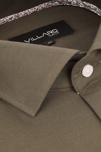 Zielona Koszula Męska Wzór Skośny Splot