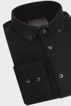 Czarna koszula męska wzór sztruks | Villaro