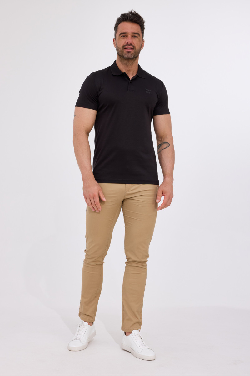 Czarna koszulka polo męska Vimonte – haft premium
