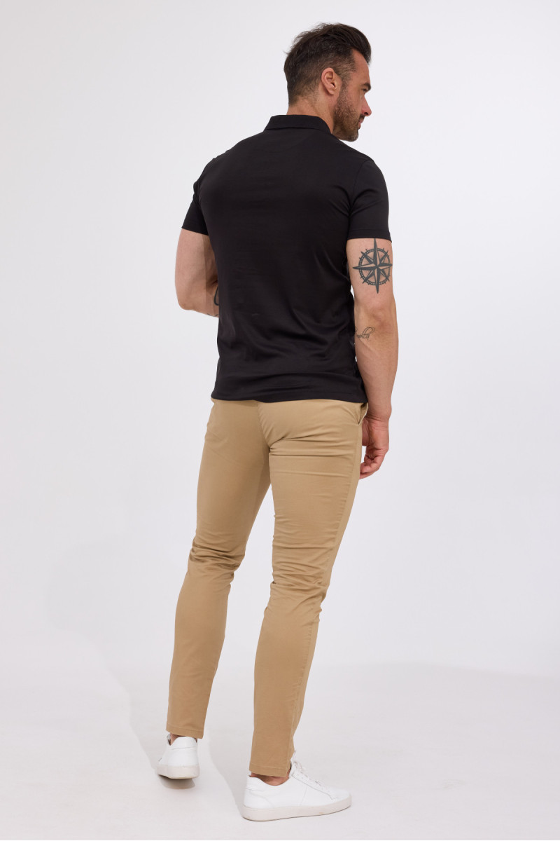 Koszulka męska polo Vimonte – krótki rękaw czarna tył