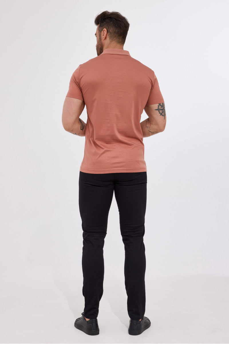 Ceglasta koszulka polo męska Vimonte – tył