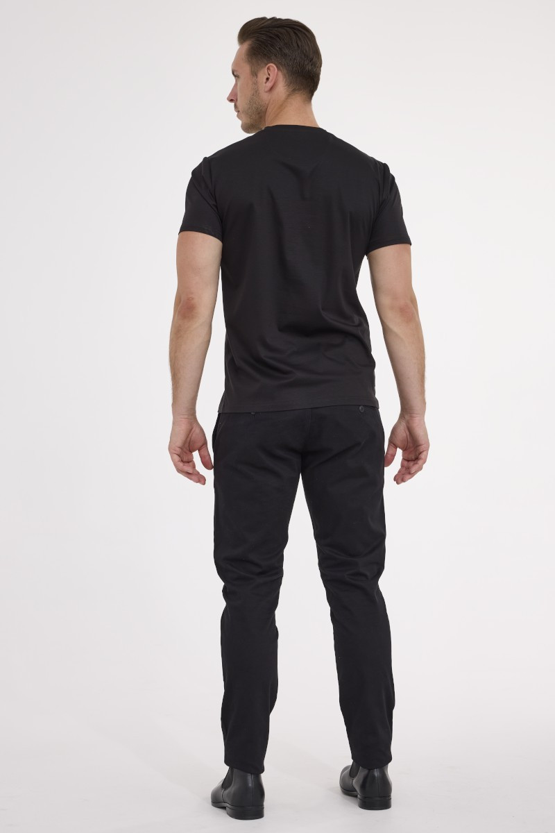 Koszulka męska Vimonte czarna – jedwabna dzianina