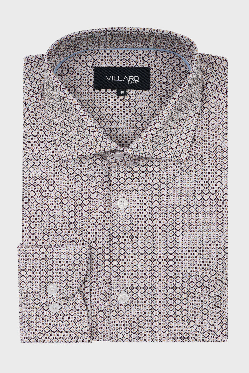 Koszula męska dzianinowa bordowy wzór – przód