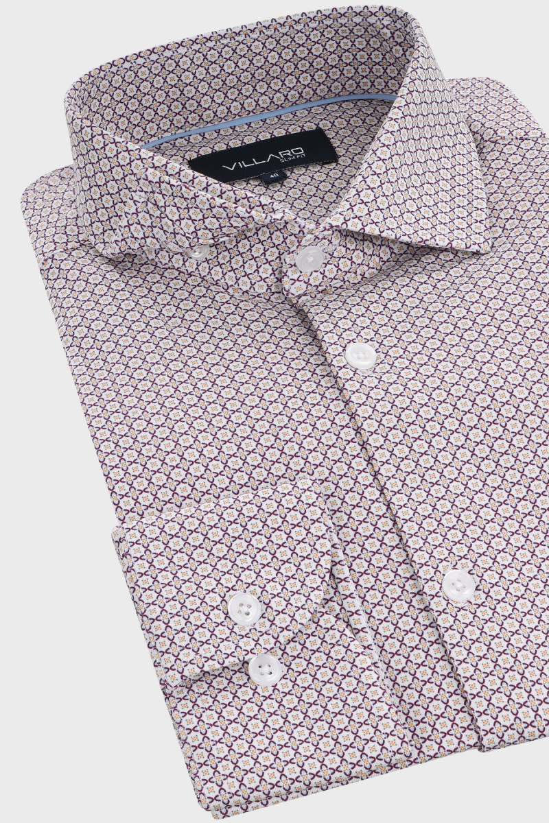 Koszula męska Villaro – dzianinowy wzór slim/regular | Villaro