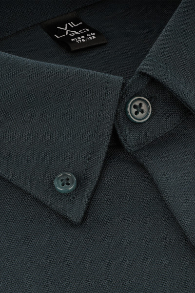 Zielona Koszula Męska Kołnierz Button-Down