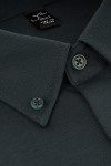 Koszula męska zielona smart casual z kołnierzem KENT button-down