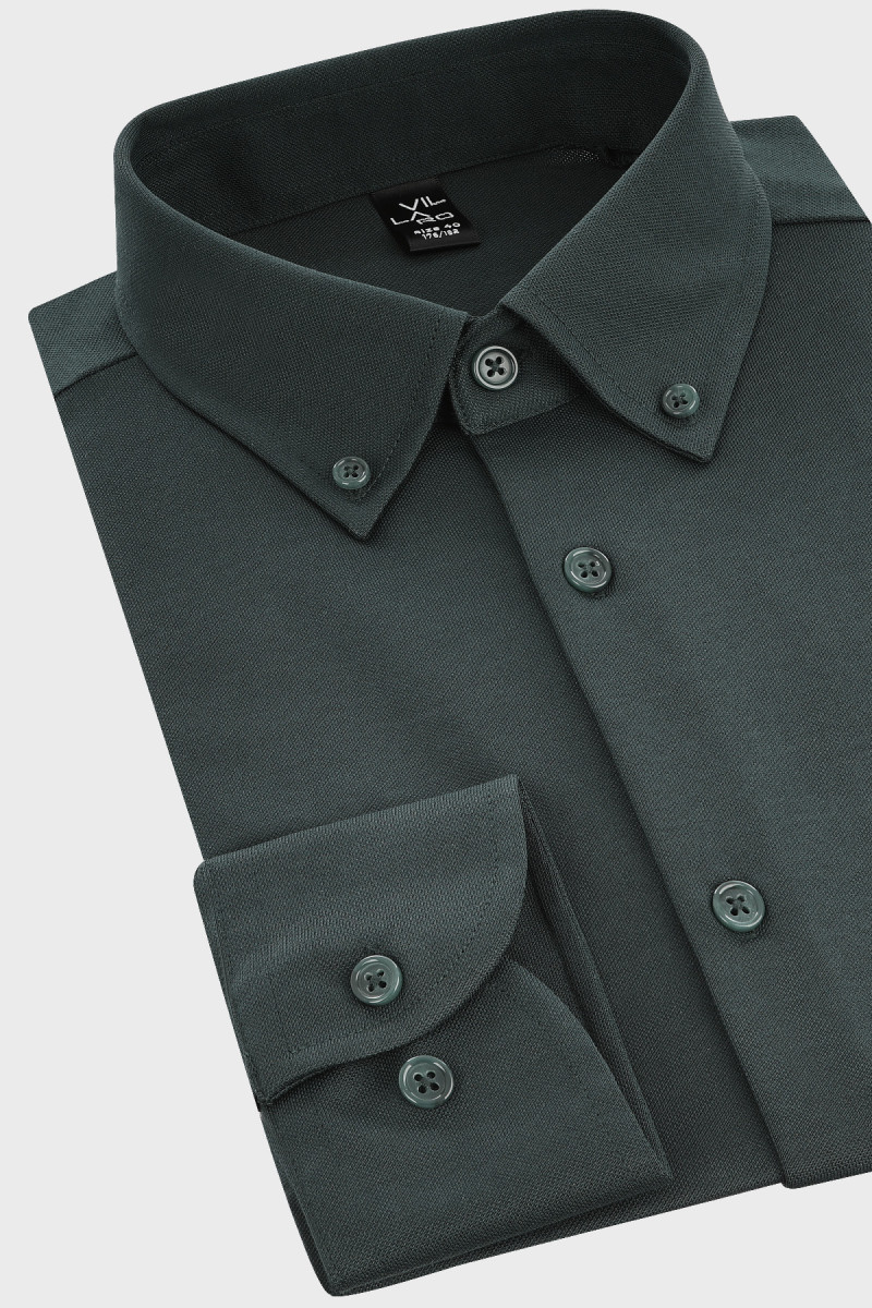 Zielona koszula męska premium z elastycznej dzianiny