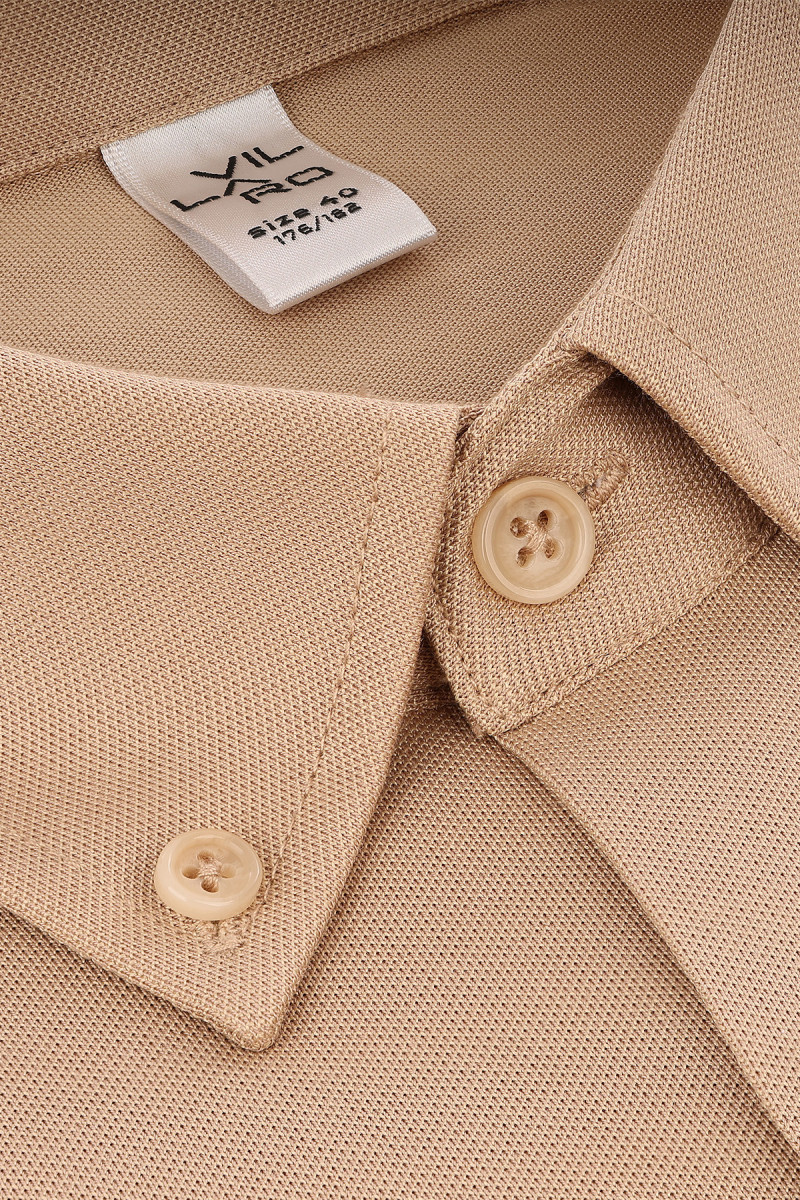 Koszula męska w kolorze beżowym z kołnierzem KENT button-down