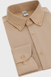 Koszula Slim Fit beżowa do chinosów i marynarki