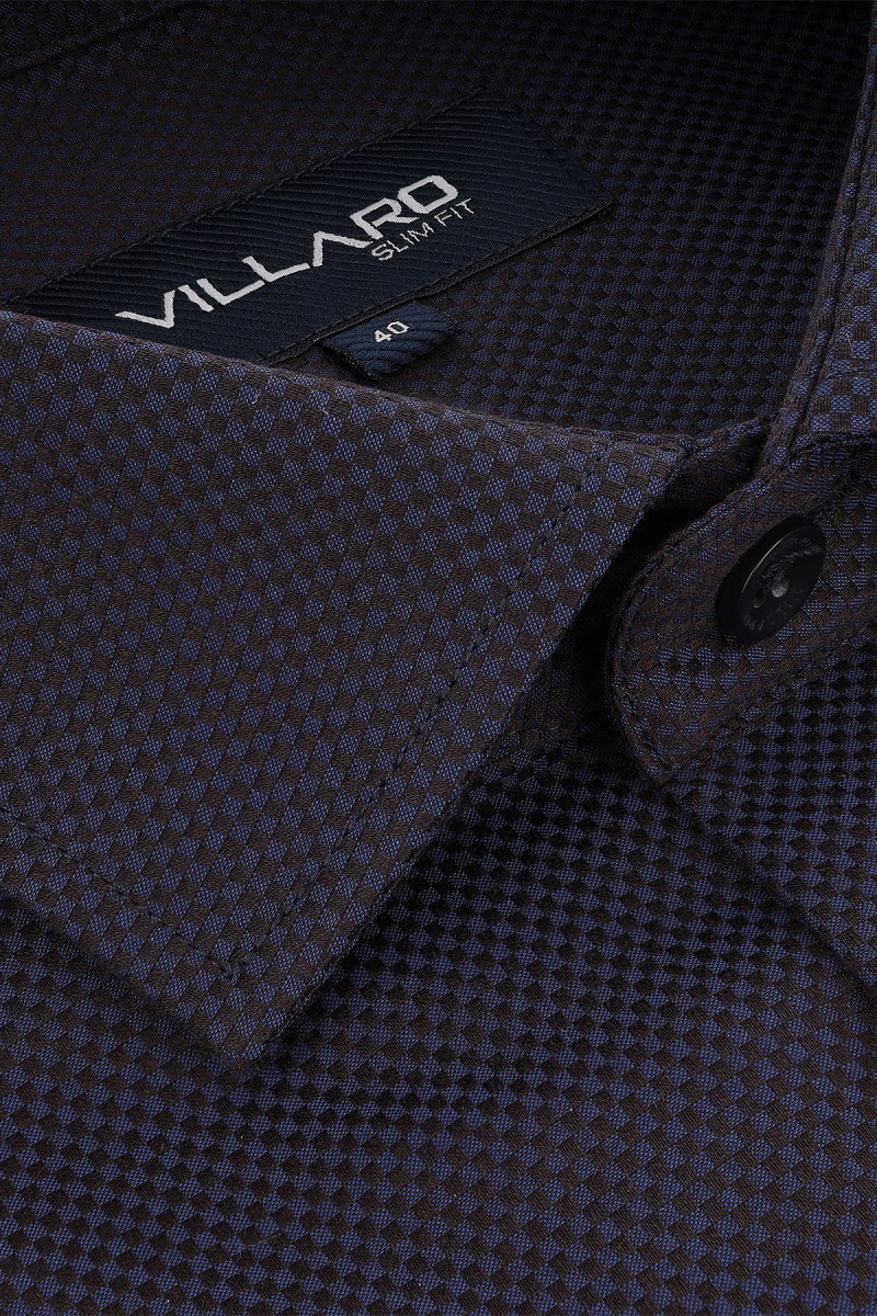 Granatowa koszula męska kołnierz półwłoski HAI