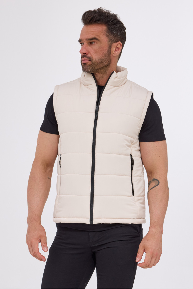 ecru bezrękawnik męski pikowany VIMONTE przód