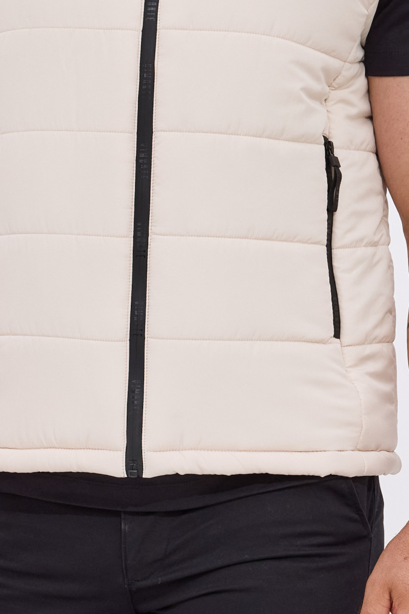 kamizelka męska ecru gładka faktura materiału