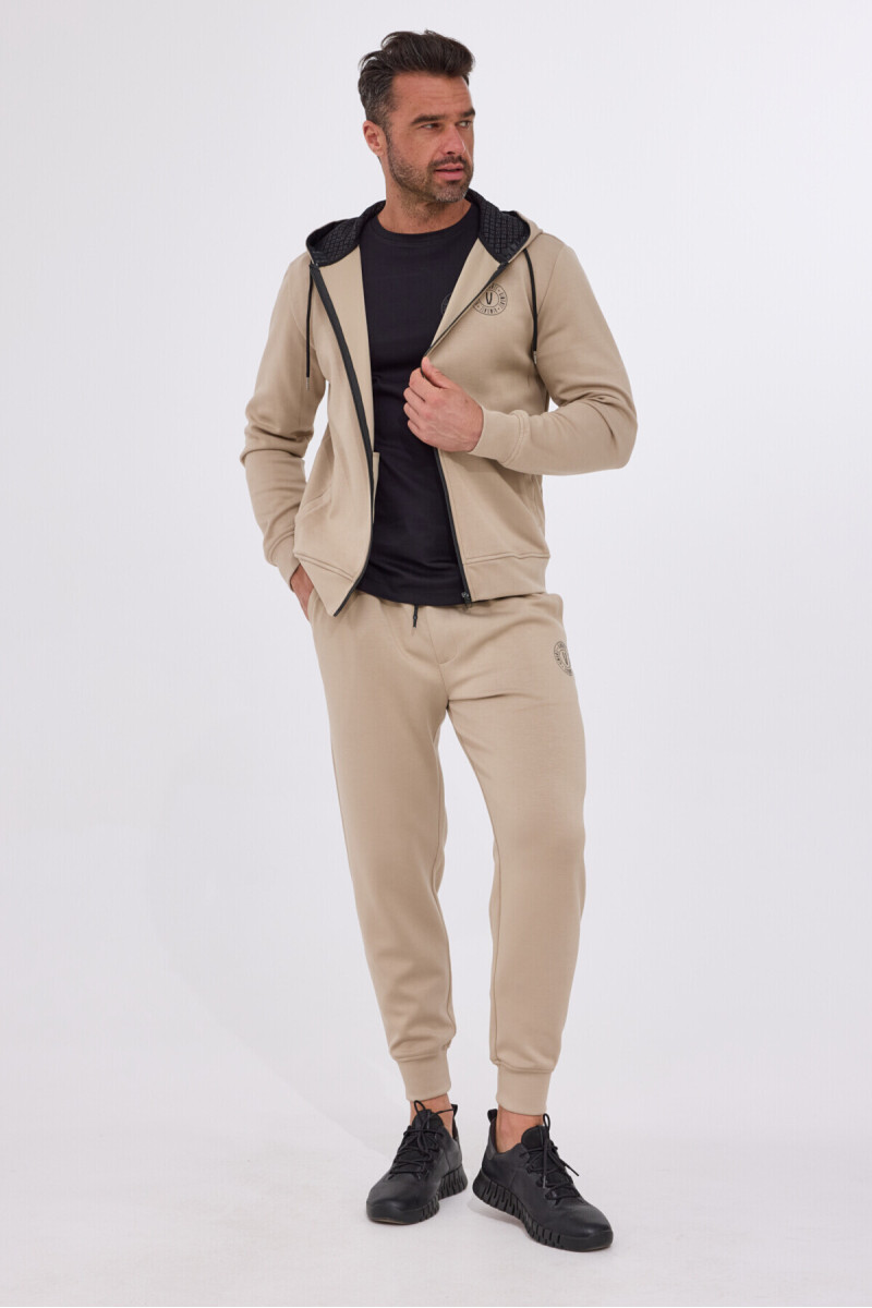 męska bluza z kapturem beżowa