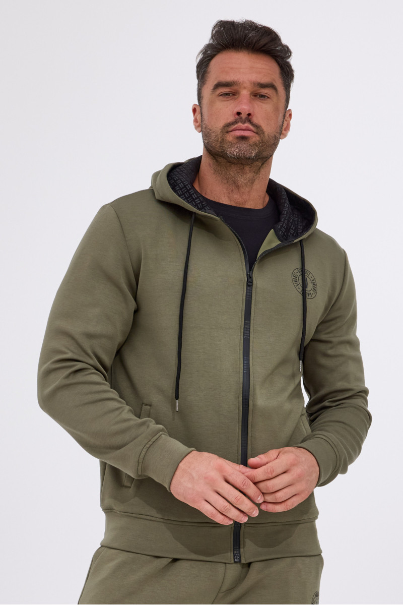 zielona bluza męska z kapturem VIMONTE przód