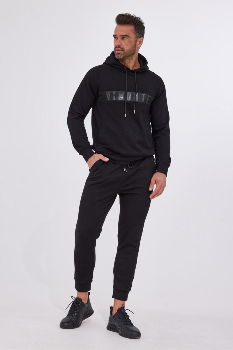 męska bluza z kapturem czarna