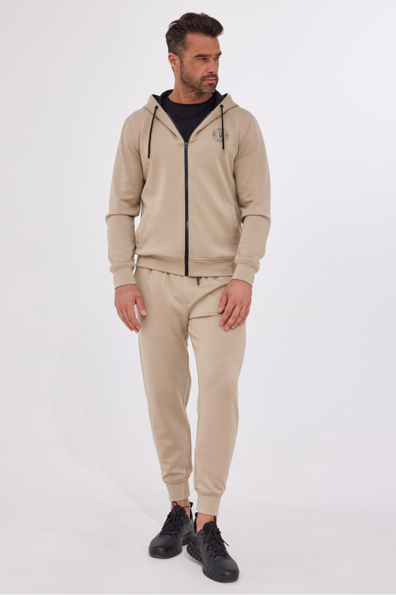 beżowe spodnie dresowe męskie VIMONTE  komplet z bluzą
