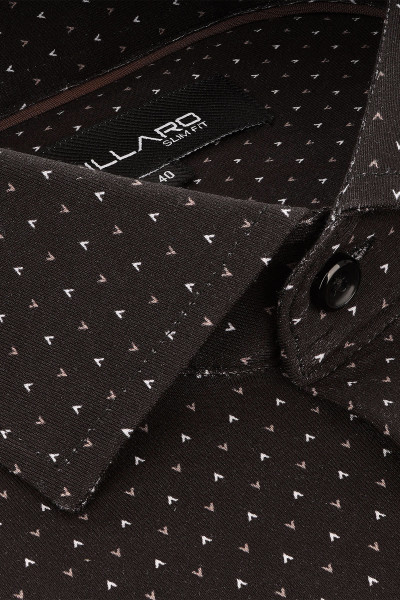 Czarna Koszula Męska Dzianina Delikatny Wzór