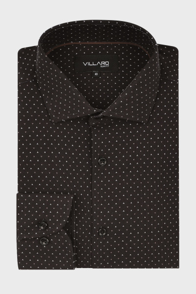 Czarna koszula męska dzianinowa – przód