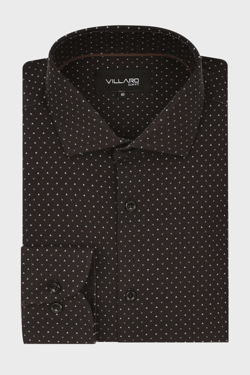 Czarna koszula męska dzianinowa – przód